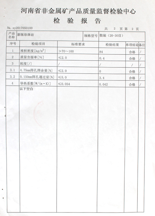 产品检验报告